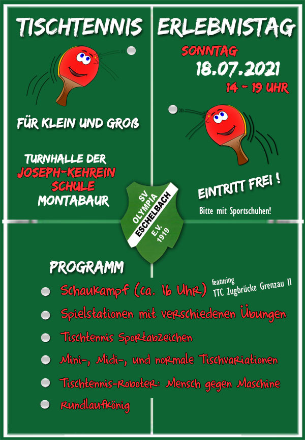 Tischtennis Event Montabaur 18.07.2021