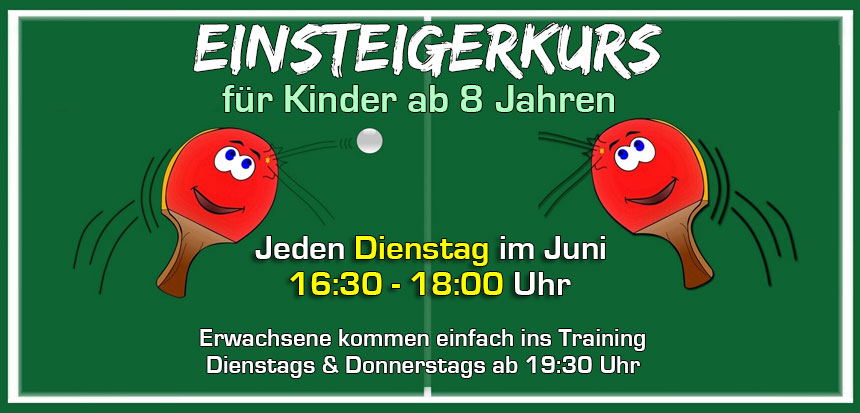 Tischtennis Einsteigerkurs Kinder Juni 2023